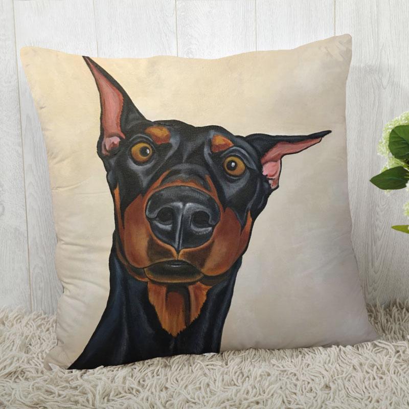 Pillowcase Doberman Pinscher  Modern Home Living Room Decoration