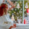 2Pcs/set Snowflake Snowflake Window Decal Snowman Xmas Elk Glass Sticker  Party