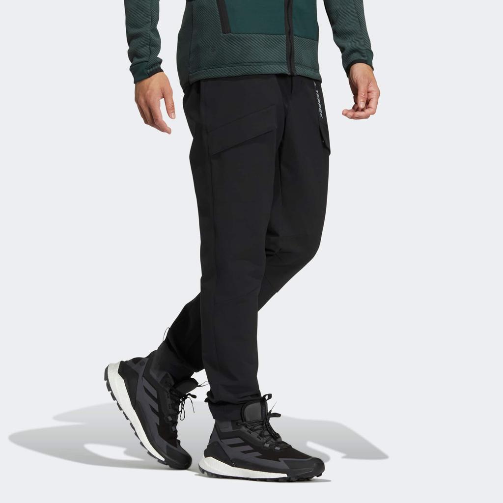 Adidas Terrex Dwr Pants Solid Color Logo Button Straight Leg Sports Pants Men Pants Black HM9719