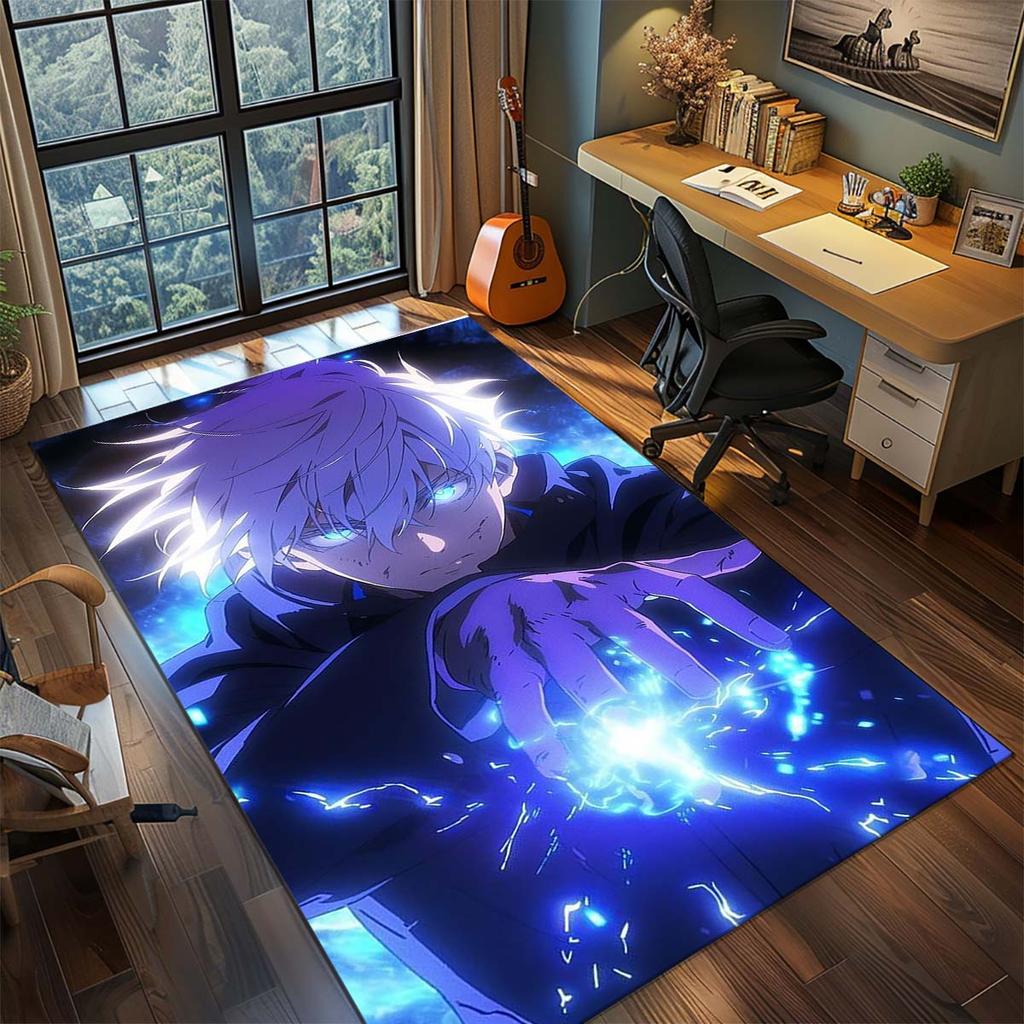 Jujutsu Kaisen Anime Rug Carpet Large Area Rug Non Slip Washable Floor Mat Gamer Room Bedroom Home Decor -QJY