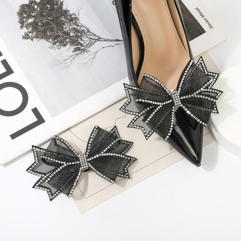 1 Stück Glänzende Schleifen Schuhe Dekoration Clips Hochzeitsschuhe High Heel Strass Anhänger Schnalle Clips Abnehmbare Schuhaccessoires