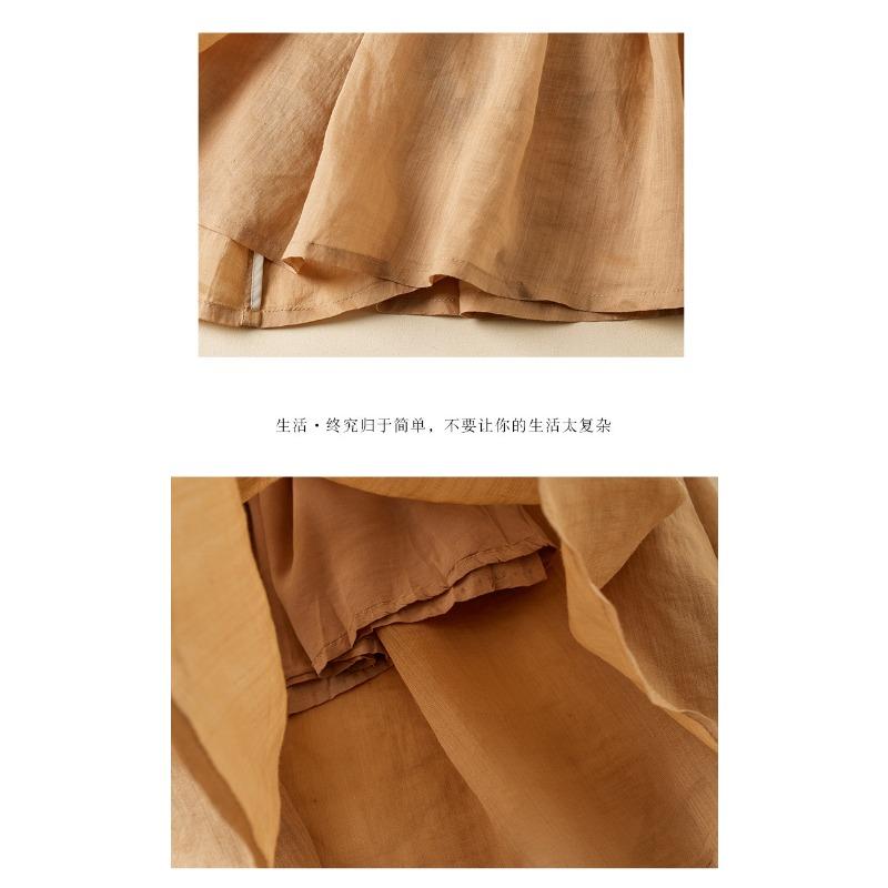 Literary Vintage Summer Mid-length Double-layer Bustier Skirt