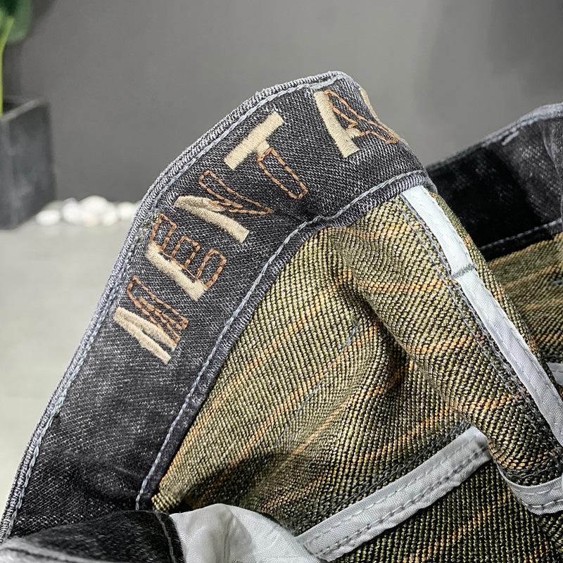 Jarní a podzimní běžné pánské strečové džíny pánské vintage malé nohy pánské kalhoty móda