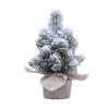 Mini Christmas Tree Small Tabletop Artificial Flocking Snow Christmas Tree with Wooden Stand for Dining Table Desk Home Holiday Decoration