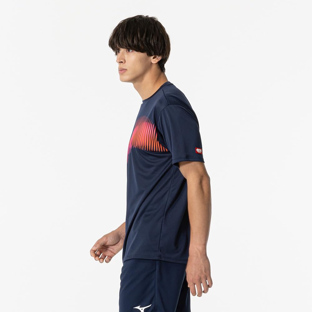 Mizuno Table Tennis Game Short JTTA Size XL Shirt, Sleeve, Certified, Moisture-Wicking, Quick-Drying, Unisex, Navy, 82JAB111,