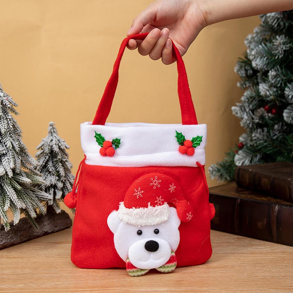Saco de Doces de Natal Bolsa de Feriado de Inverno com Cordão Sacola de Lembrancinhas Para o Natal Para Balas Gelatinosas Pirulitos Chocolate Brinquedos Durante a Pré-escola