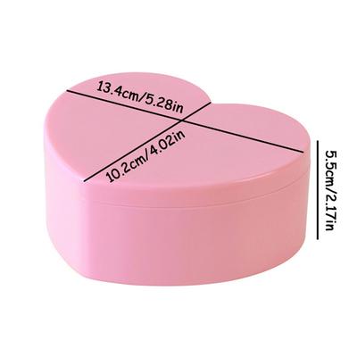 1PC Heart Shaped Jewelry Box Dual-Layer Storage Organizer Compact Trinket Box With Mirror For Decorative