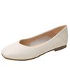 Flat-soled leather single shoes for women 2025 new autumn soft-soled versatile work shoes with skirts Gentle wind Doudou shoes for women