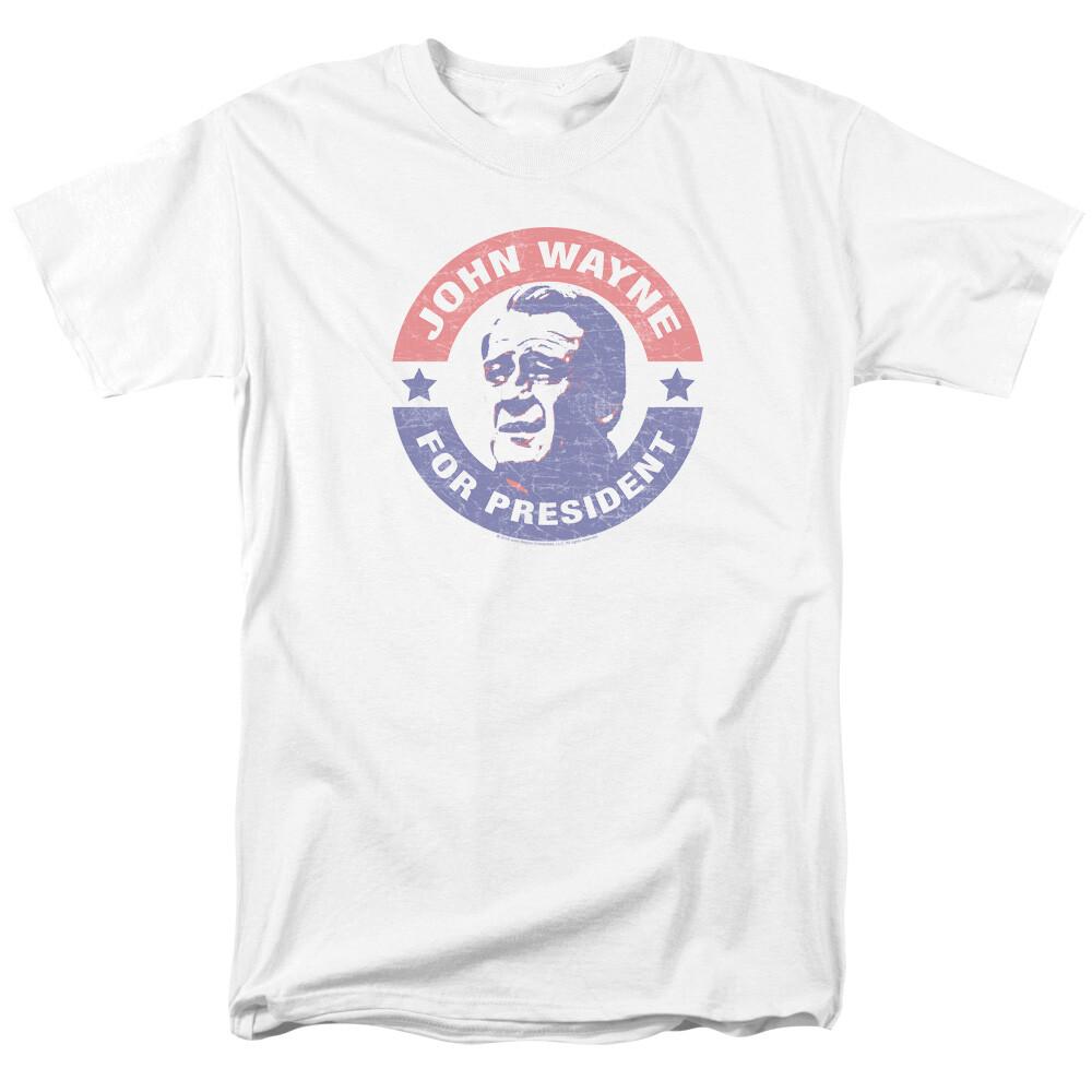 John Wayne For President T Shirt Licensed Duke Filmaker Actor Celebrity White XL