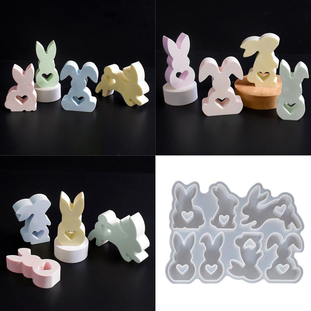 Silicone Candle Making Moulds Easter Rabbit Mold Hand-Making Supplies Silicone Texture for Craft and Home Decorations