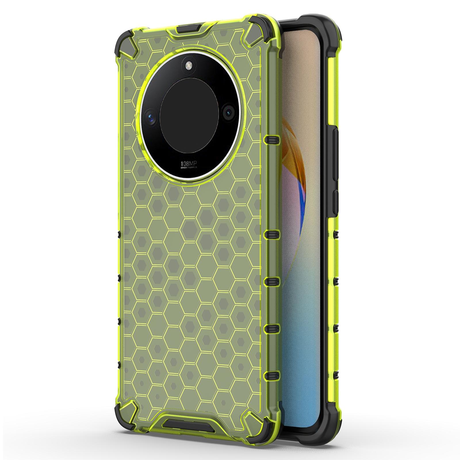 

For Honor X50 5G/X9b 5G/Magic6 Lite 5G Case PC+TPU Anti-scratch Phone Shell with Honeycomb Design Green