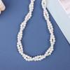 Long Cream Glass Necklace For Women Imitation Pearl Party Jewelry  Accessories Multi-Layer Sweater Beads Chain