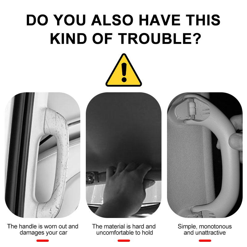 Car Roof Handle Cover Door Armrest Leather Covering For Cadillac Escalade Tiburon Deville Seville XT5 XTS CTS BLS SLS DTS SRX Metal