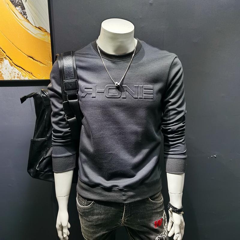 2024 Men's Crew Neck Sweatshirt: Spring/Autumn Casual Long Sleeve Pullover