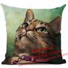 Cat Cushion Cover Kitten Printed Linen Throw Pillows Living Room Sofa Decor Throw Pillows Home Decoration Pillowcase Xcm