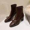 High Heels Bow Women Short Boots Fashion Elegant New Shoes 2025 Designer Classical Chunky Ankle Boots Dress Party Pumps Zapatos
