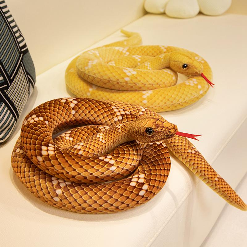 70-200Cm Simulated Snake Plush Toys Lifelike Python Stuffed Doll Soft Animal Snake Boa Anaconda Plushie Birthday Gift Room Decor