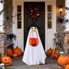 23 Inch Halloween Porch Goose Ghost Costume with Witch Hat and Pumpkin Basket for Porch Yard Holiday Decor