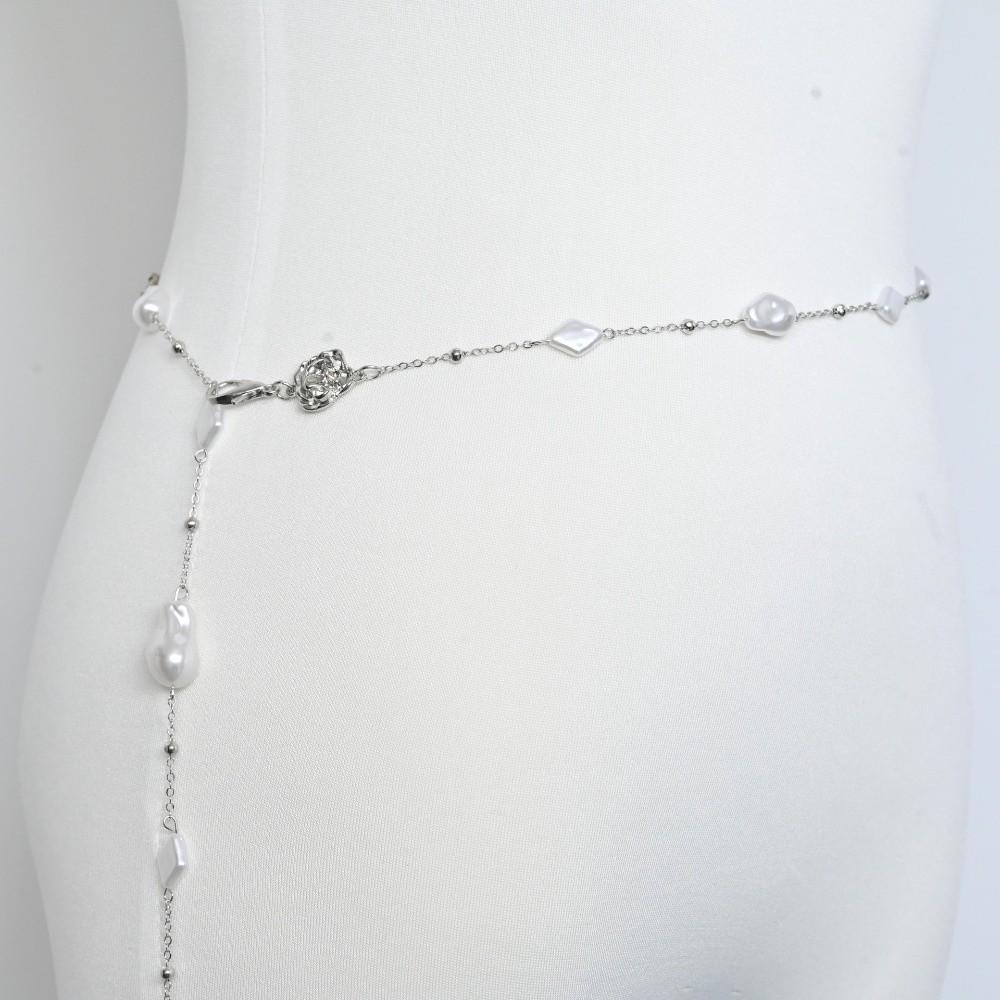 Bohemian Zinc Zinc Alloy Belly Chain Rose Dress Belt Chains Waist Jewelry Baroque Waist Chain Women