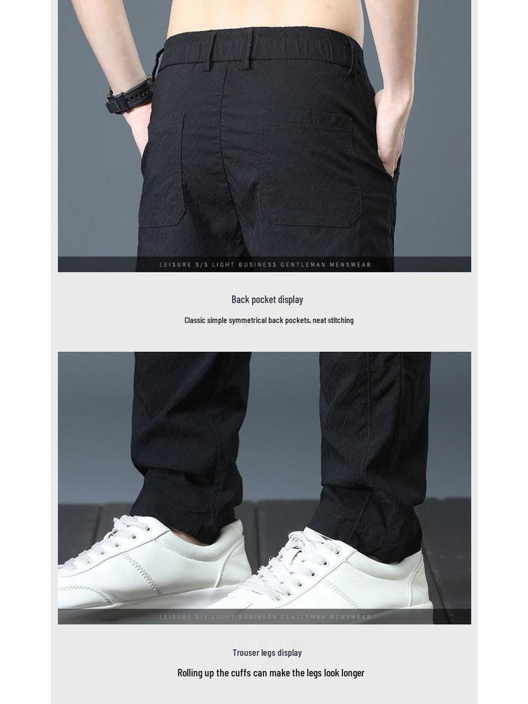 Herren Atmungsaktive Eisseide Schnelltrocknende Freizeithose - Elastisch, Locker, Trendig und Allround für den Sommer