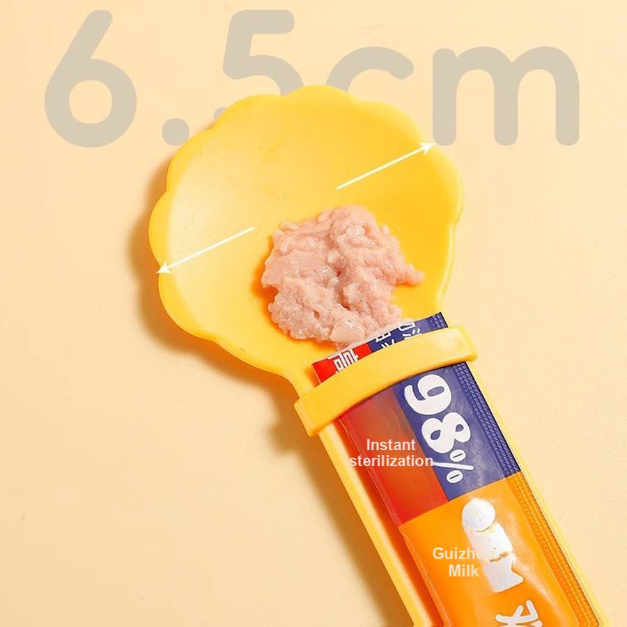 Cat Squeeze Bottle Feeder with Spoon for Cat Food, Pet Treats, and Food Scoops