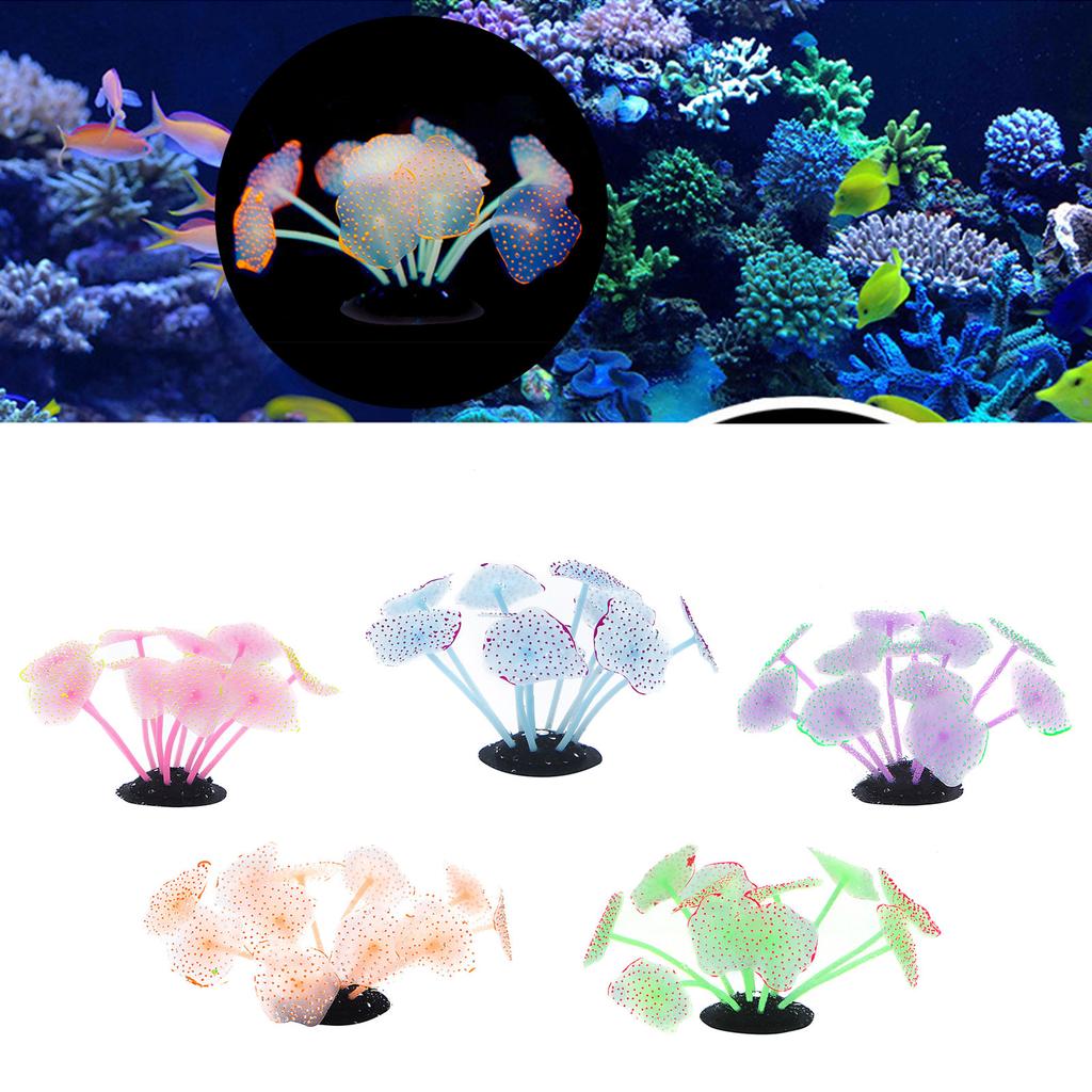 Artificial Colorful Water Plant Glow In Dark Aquarium Decors Landscape for Beautify Aquarium Landscaping Appearance