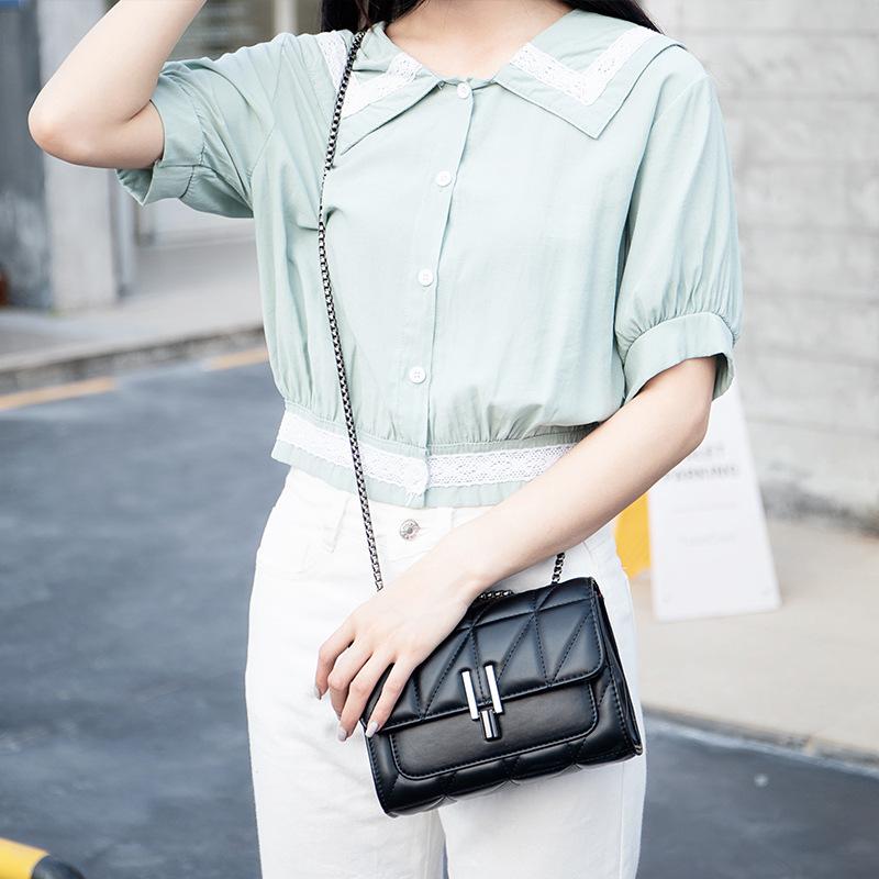 2025 new fashion trend versatile simple women's bag diamond buckle bag women's shoulder messenger bag small chain bag