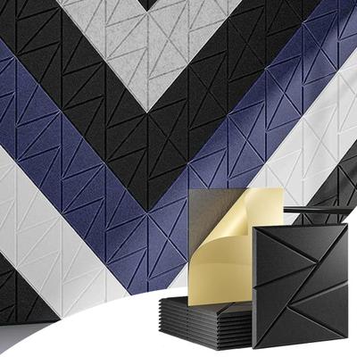Panel de pared insonorizado de 12 piezas, autoadhesivo, absorbente de sonido, panel de espuma acústica gruesa de alta densidad, reducción de ruido, decoración de pared