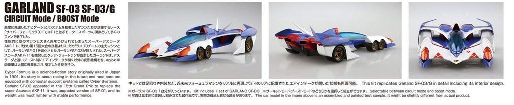 Aoshima Bunka Kyozai Cyber Formula Garand Circuit Mode Scale Plastic Model No.4 SF-03 SF-03/G Mode/Boost 1/24