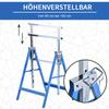 2-Piece Set Work Trestle, Load Capacity up to 200 kg, Foldable, Sawhorse, Height-Adjustable 80-130 cm, Scaffold Trestle Made of Steel