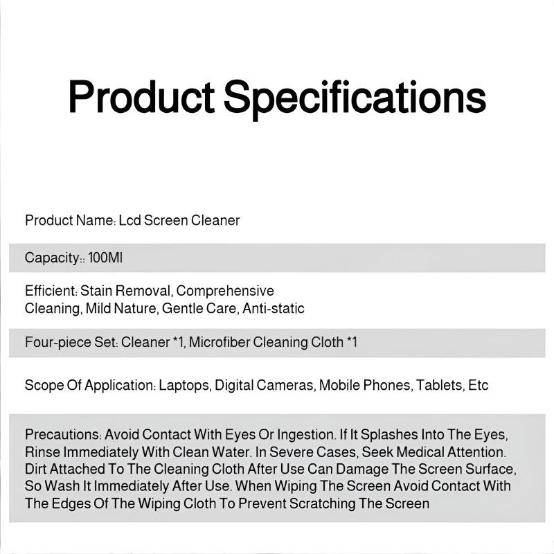 Screen Cleaner Spray Kit with Microfiber Cloth Anti-Fingerprint Polish Coating for Phone Tablet Camera Screen Cleaning Protectio