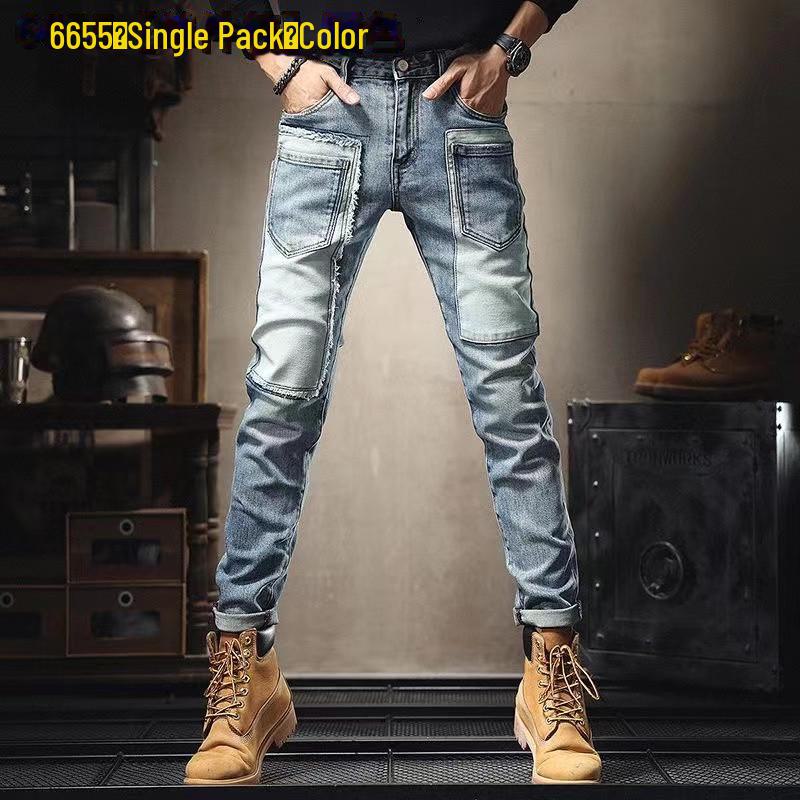 

Мужские облегающие европейские джинсы высокого класса в байкерском стиле — новый тренд весны 2024 года 33 [For 145-155 lbs]