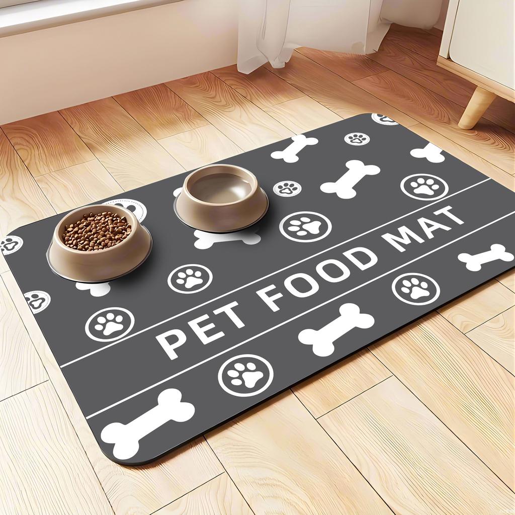 Pet Cat and Dog Feeding Diatomaceous Earth Mat, Anti-splash Mat, Water-absorbent and Quick-drying Home Mat
