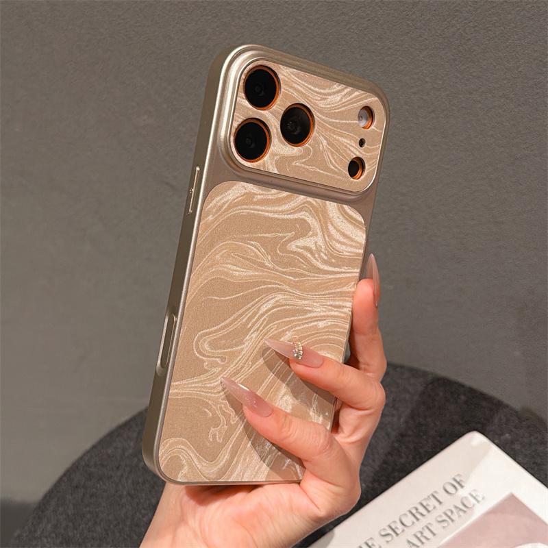 Fashion Velvet Matte Ripple Texture Gradient Phone Case For Apple iPhone 17 16 15 14 Plus 13 12 11 Pro Max Shockproof Soft Cover