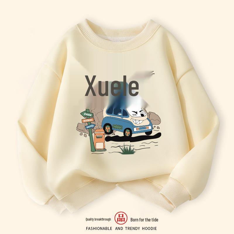 

Boys Autumn Print Pullover Sweatshirt - Stylish Loose Long Sleeve Top 150cm