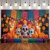 Meksykańska Fiesta Día De Los Muertos Tło Tematyczne Dzień Zmarłych Dekoracja Ściany Imprezy Urodzinowej Rekwizyty do Fotobudki