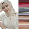 Women Muslim Chiffon Hijab Scarf Shawls Modal Cotton Jersey Hijabs Plain Soft for Ramadan Lady Voile Head Wraps Islamic Turban