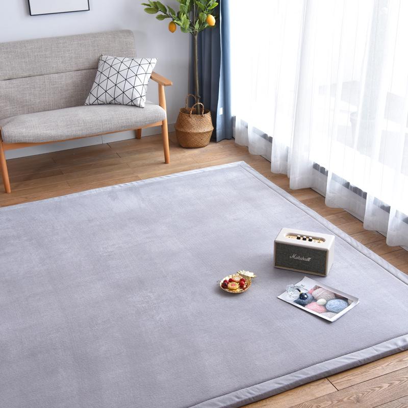 Deep Blue Tatami Floor Mat: 2cm Thick Coral Fleece, 3m X 2m