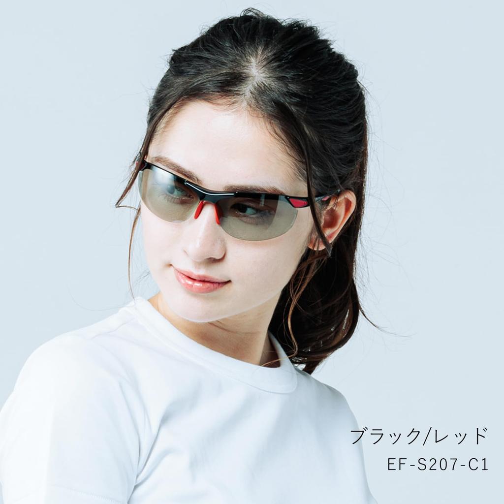 Polarized Sports UV400 Light Lens [E-FIT] Women's Sunglasses, Protection, Color, Black/Red, EF-S207H-C1