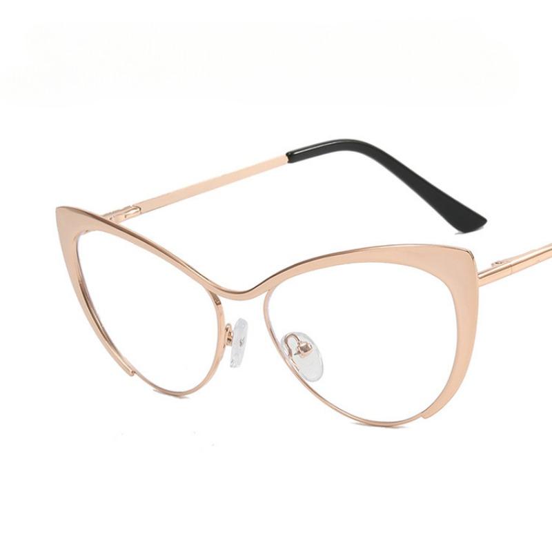 

Men Women New Retro Cat Eye Myopia Glasses Fashion Design Metal Frames Luxury High Definition Blue Light Blocking Myopia Glasses 0 золотой
