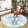 1pc Bear Balloon Round Chair mat Area Rug - Non-Slip, Floor Mat for Office, Bedroom, and Indoor Decor c1125160