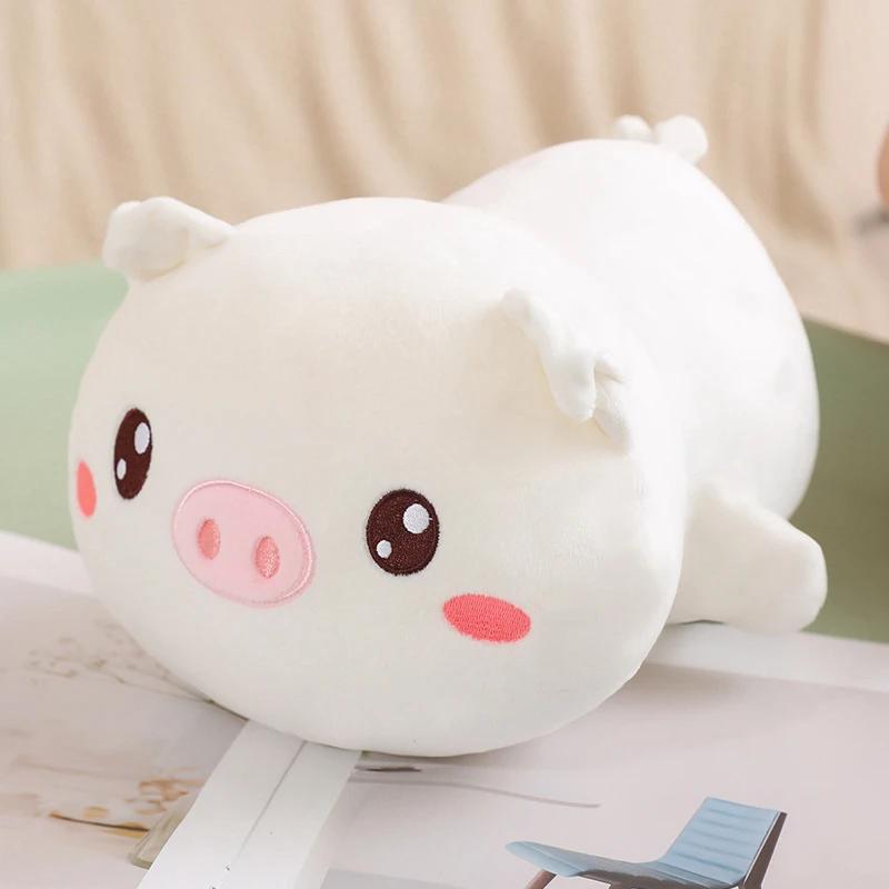 Adorable Soft Pig Cat Panda Plush Toy Full Stuffed Animal Throw Pillow Doll Kawaii Room Decoration Kids Girls Birthday Gift