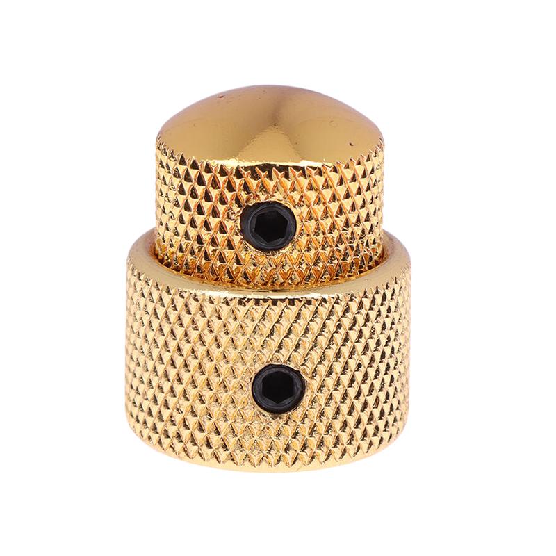 2 In 1 Dual Concentric Tone Volume Blend Control Knobs Domed Metal Volume Speed Control Knobs For Electric Guitar Bass