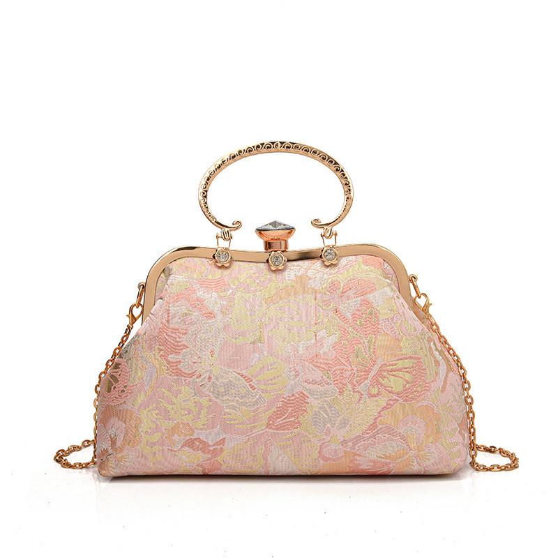 Unique Design Shell Bag With Chain Strap And Butterfly Flower Decoration Women's Handbag