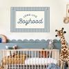 Lacama Vintage Blue Long Live Boyhood Boys Room Decor, Boy Nursery Decor, Linen Banner Wall Hanging Canvas Banner Flag Decor for Toddler Boy Room