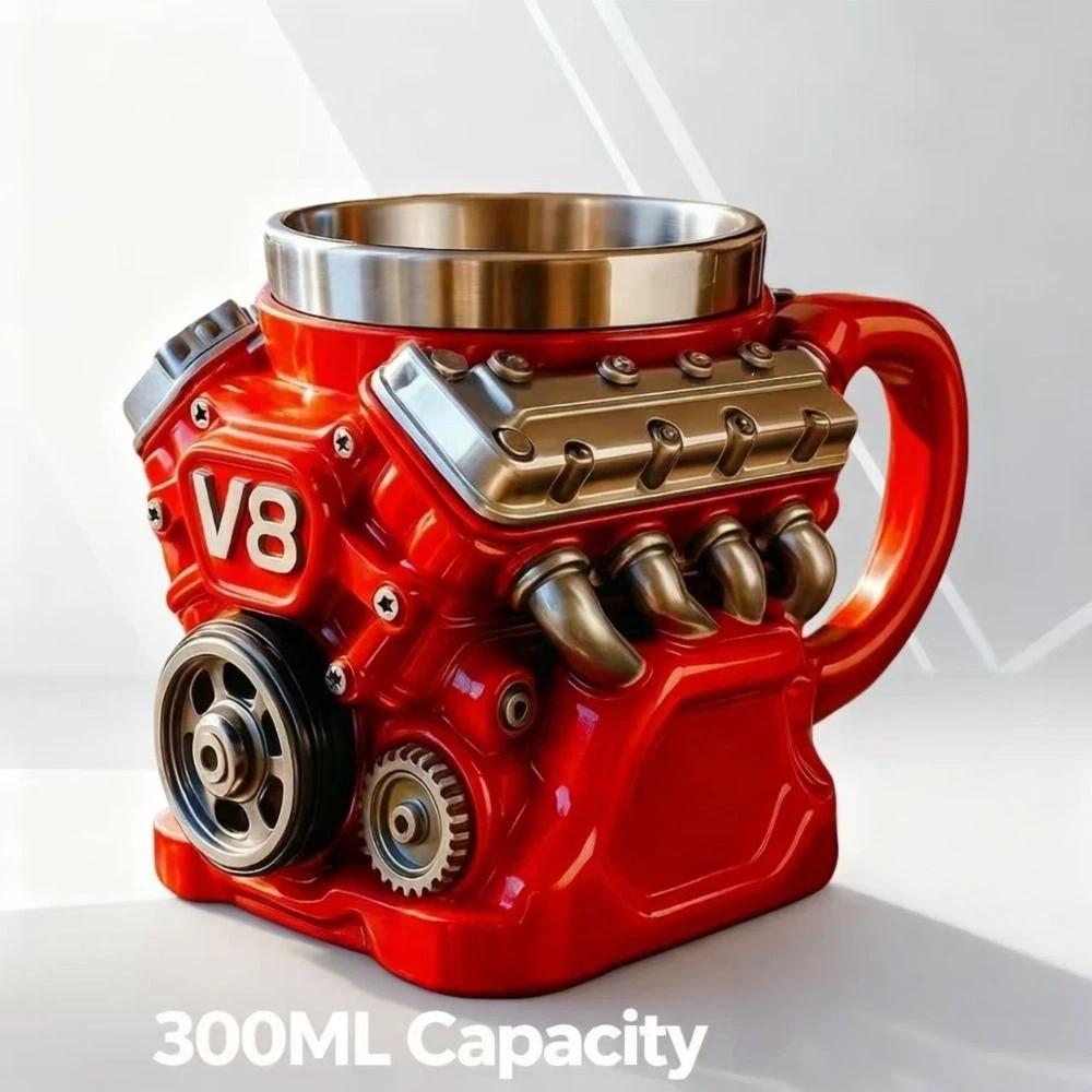 Retro V8 Engines Stainless Steel Cup Double Wall Insulation Car Mug  Gifts for Men and Boys