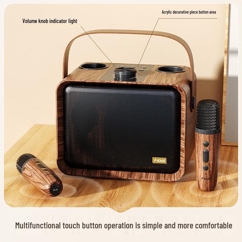 iKF M1 Retro Portable Bluetooth KTV Speaker with Microphone CN plug (adapter included)