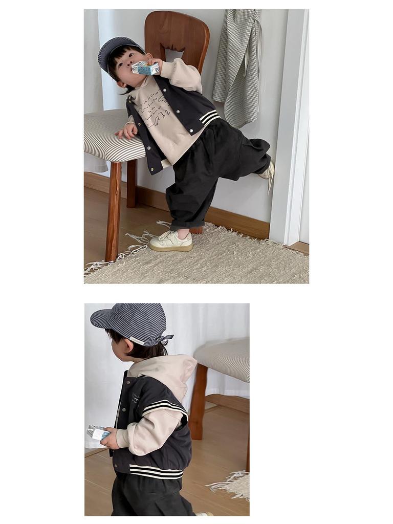 Korean Style Baby Boy Autumn Outfit Set: Hooded Vest & Sweatshirt Casual Wear (2025 New Arrival)