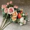 Rose Realistic Artificial Flowers Four Heads For Wedding Photo Props Home Decor