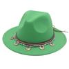 Flowing Beads Imitation Gemstone Tibetan Style Top Hat Jazz Dance Men'S And Women'S Big Eaves Hat